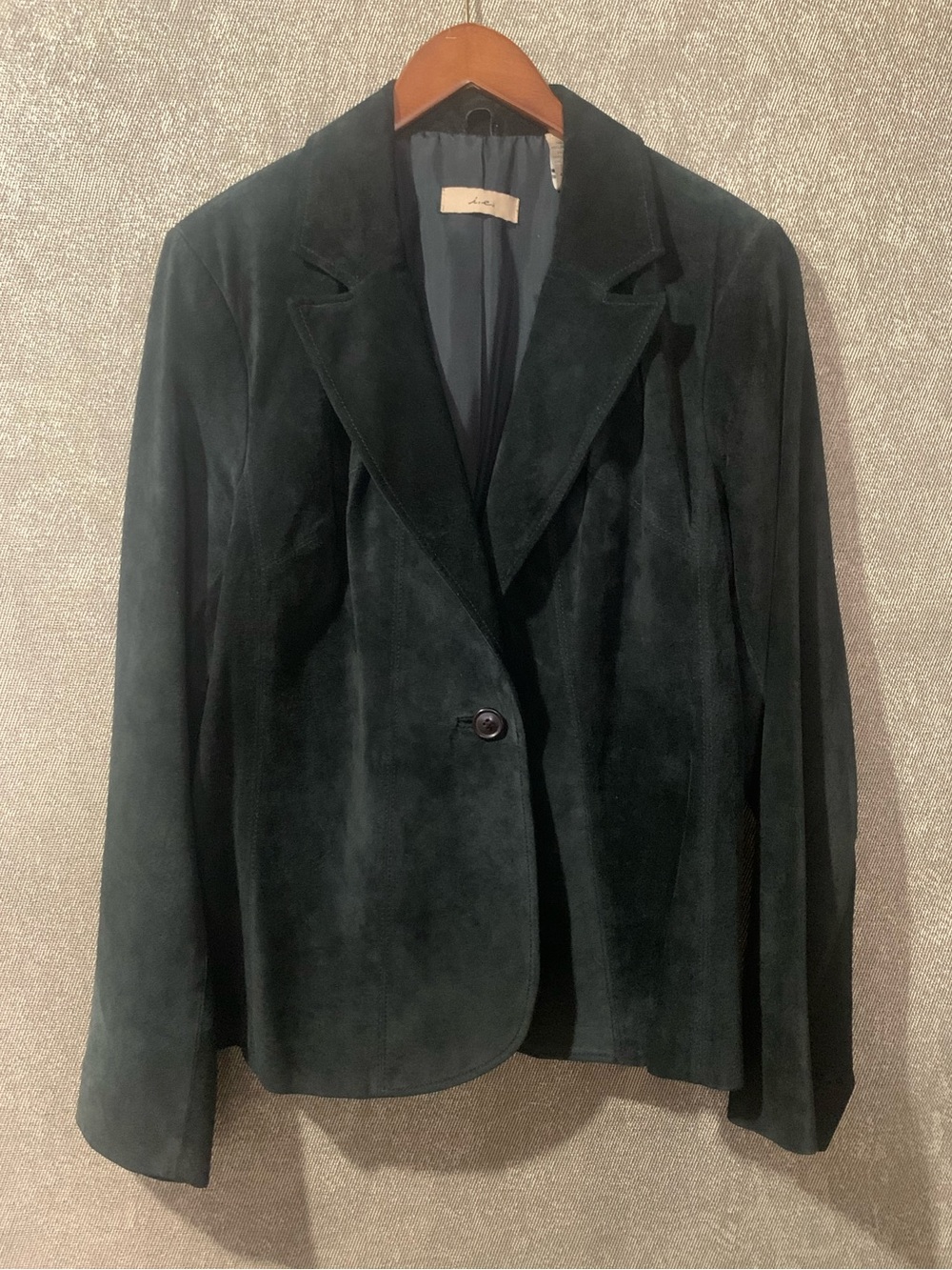 i.e. Black Suede Leather Blazer Jacket - size M